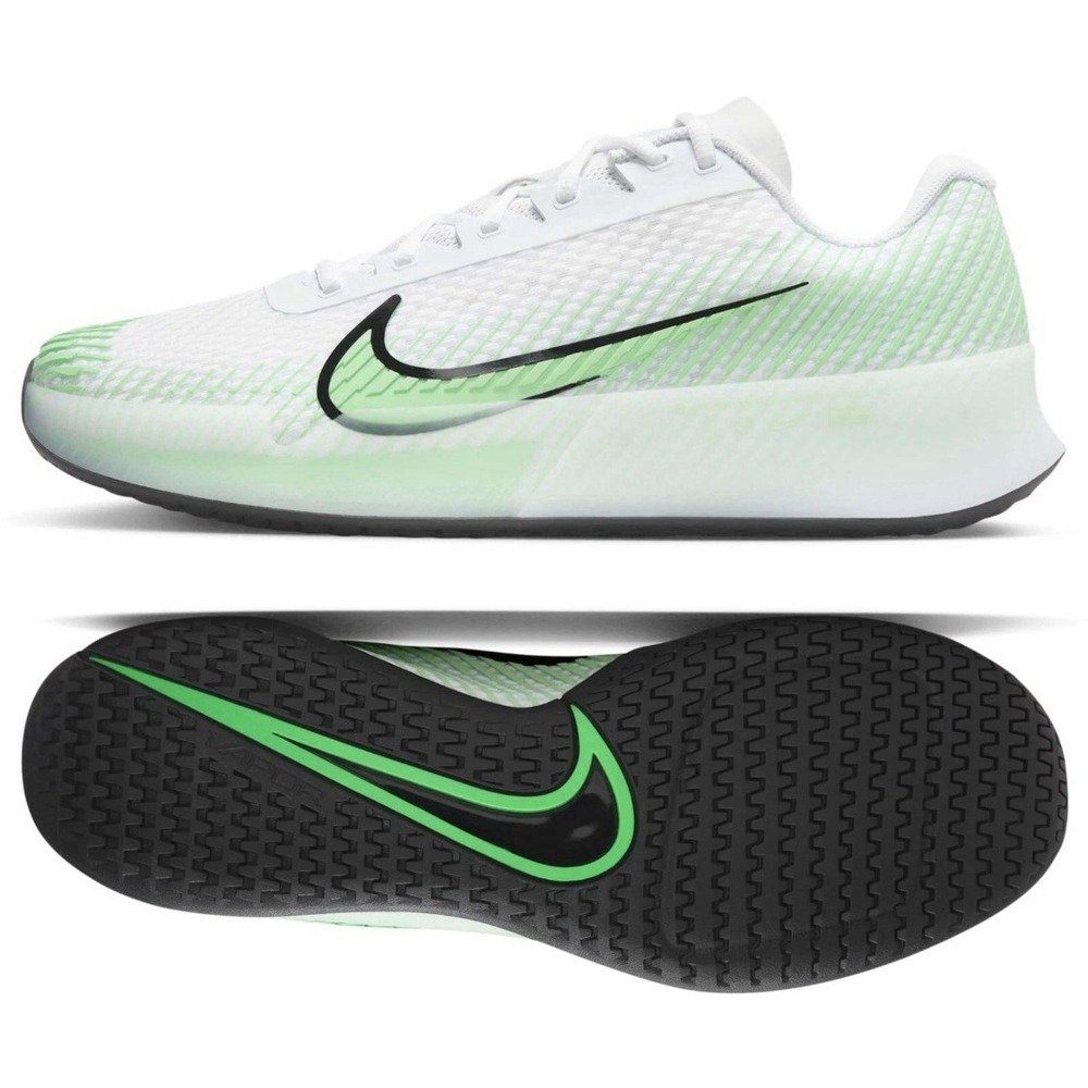 Nike Air Zoom Vapor 11 HC Tennis Shoes White Green New Mens Size 12.5 DR6966-106